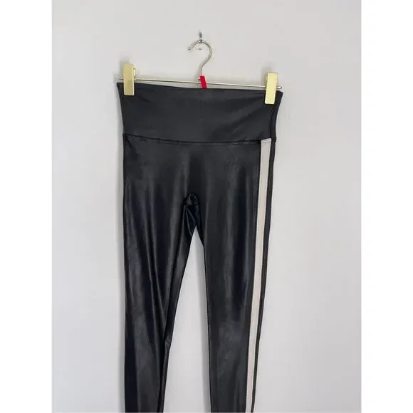 SPANX Faux Leather Slimming Leggings Size Medium